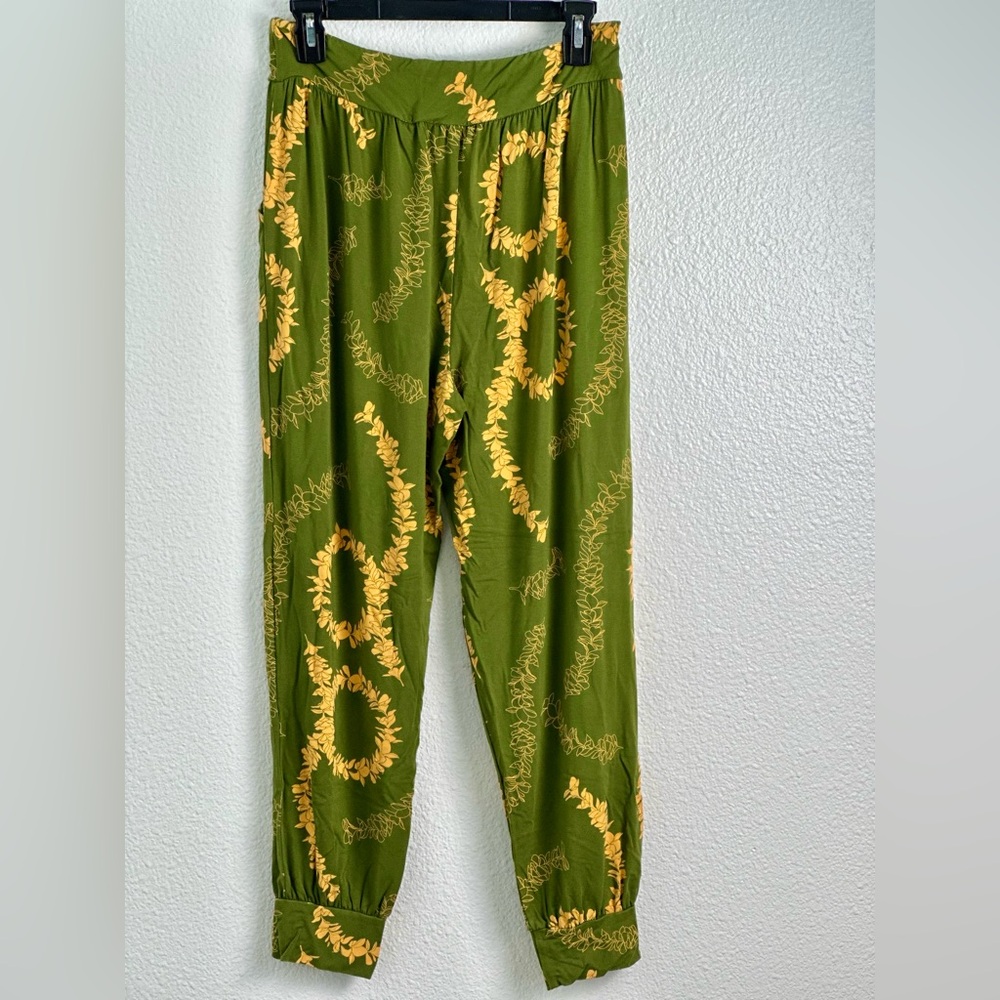Fighting Eel Green And Yellow Patterned Pants - image 2